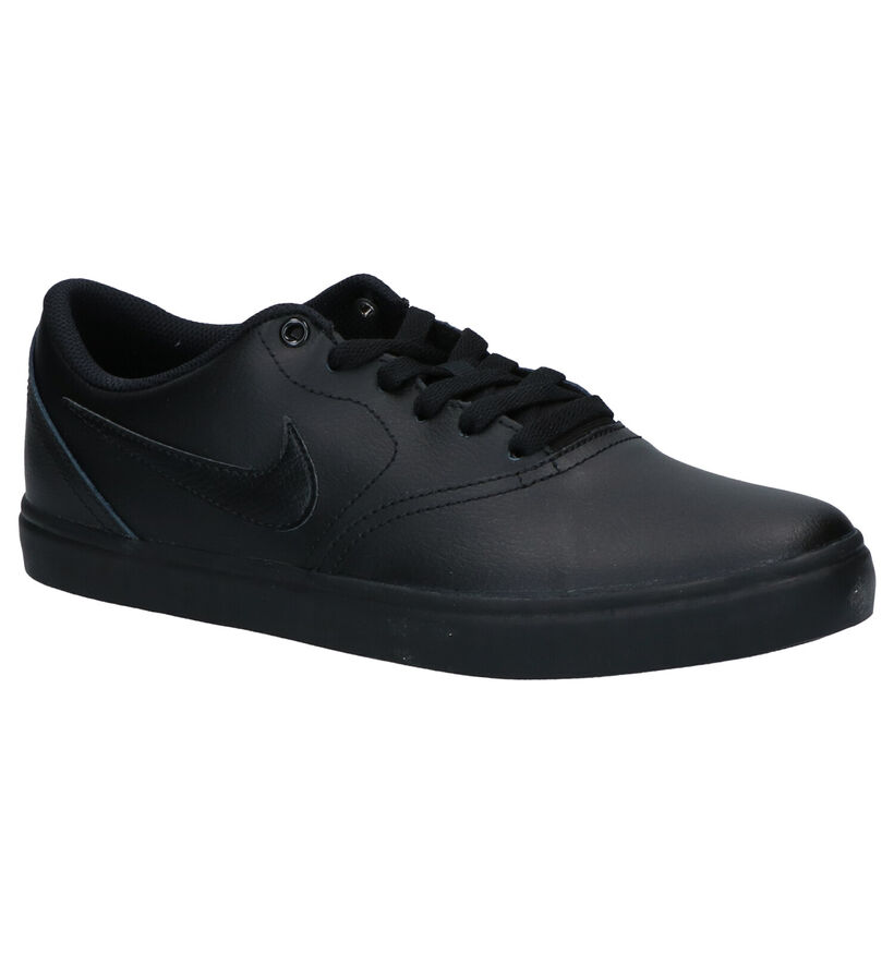 Nike SB Check Solar Chaussures de Skate en Noir en cuir (262212)