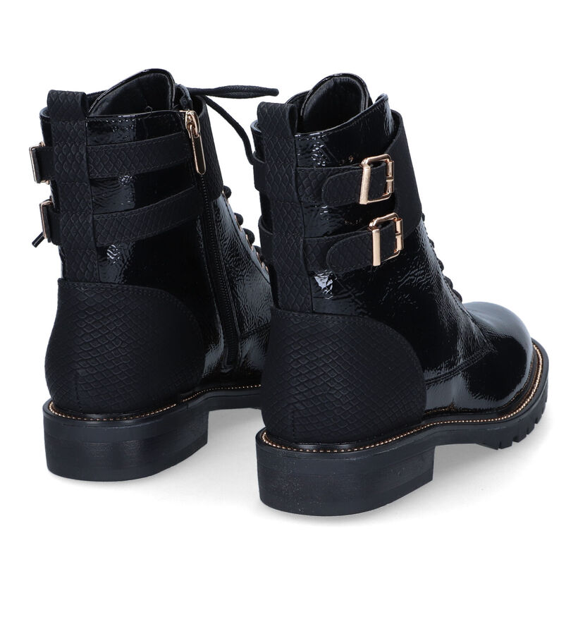 Poelman Boots à lacets en Noir en simili cuir (318227)