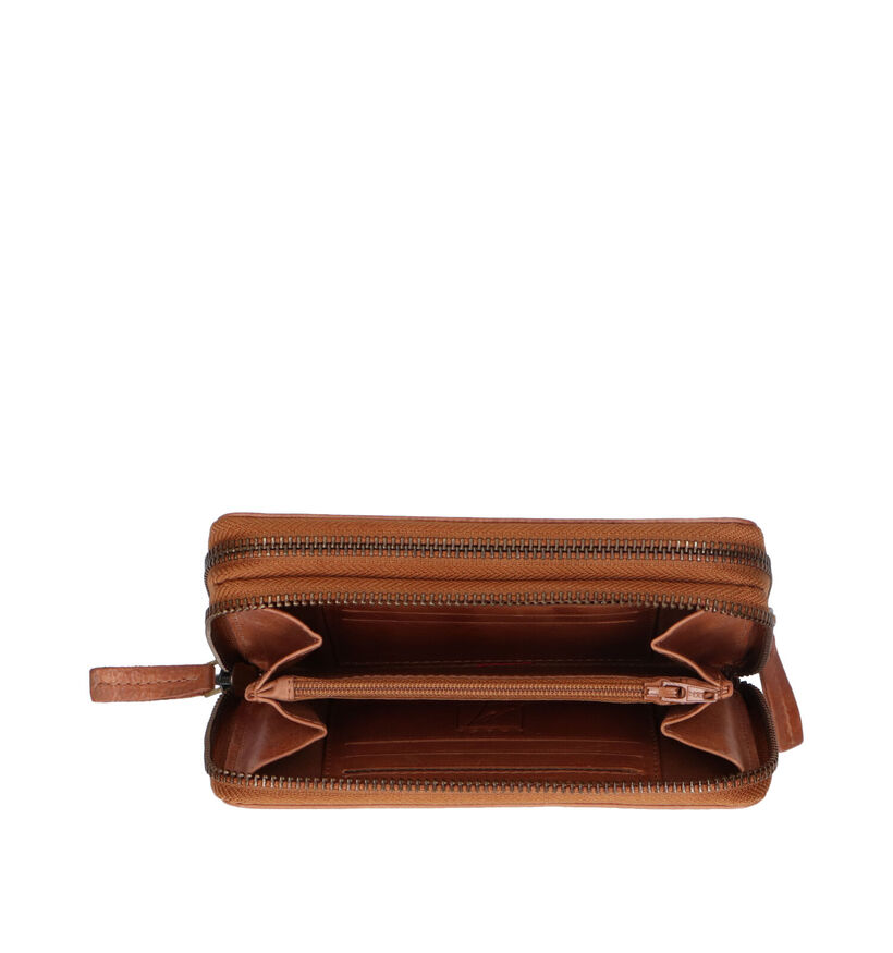 Label M Porte-monnaie zippé en Cognac pour femmes (358853)