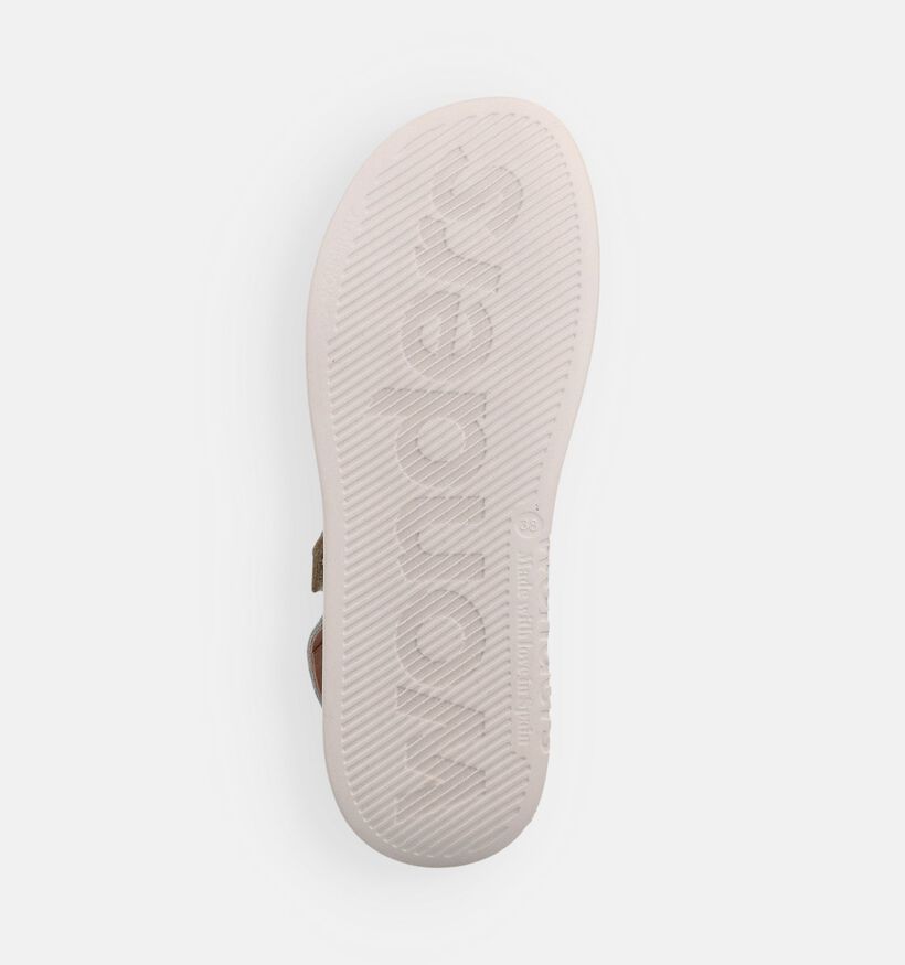 Wonders Sandales plates en Or/Blanc pour femmes (373125)