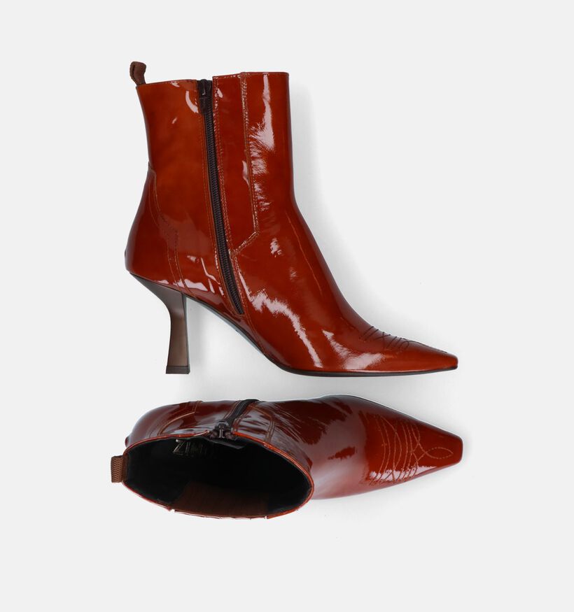 Zinda Bottines à talons en Cognac pour femmes (317221)