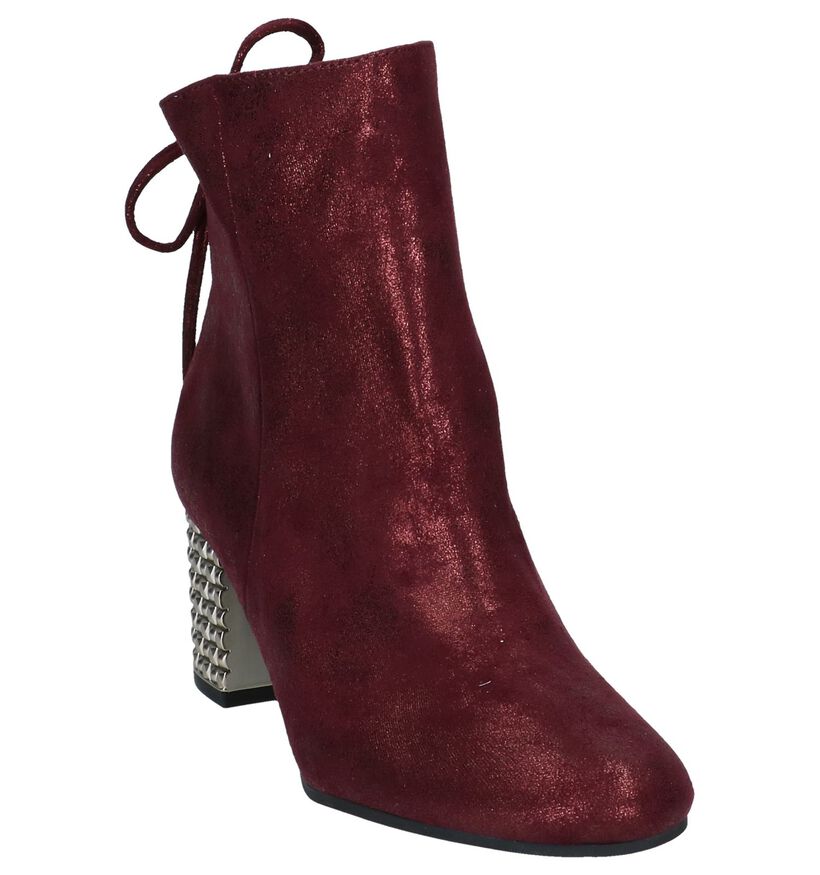 Tamaris Bottillons à talons en Bordeaux en textile (226723)