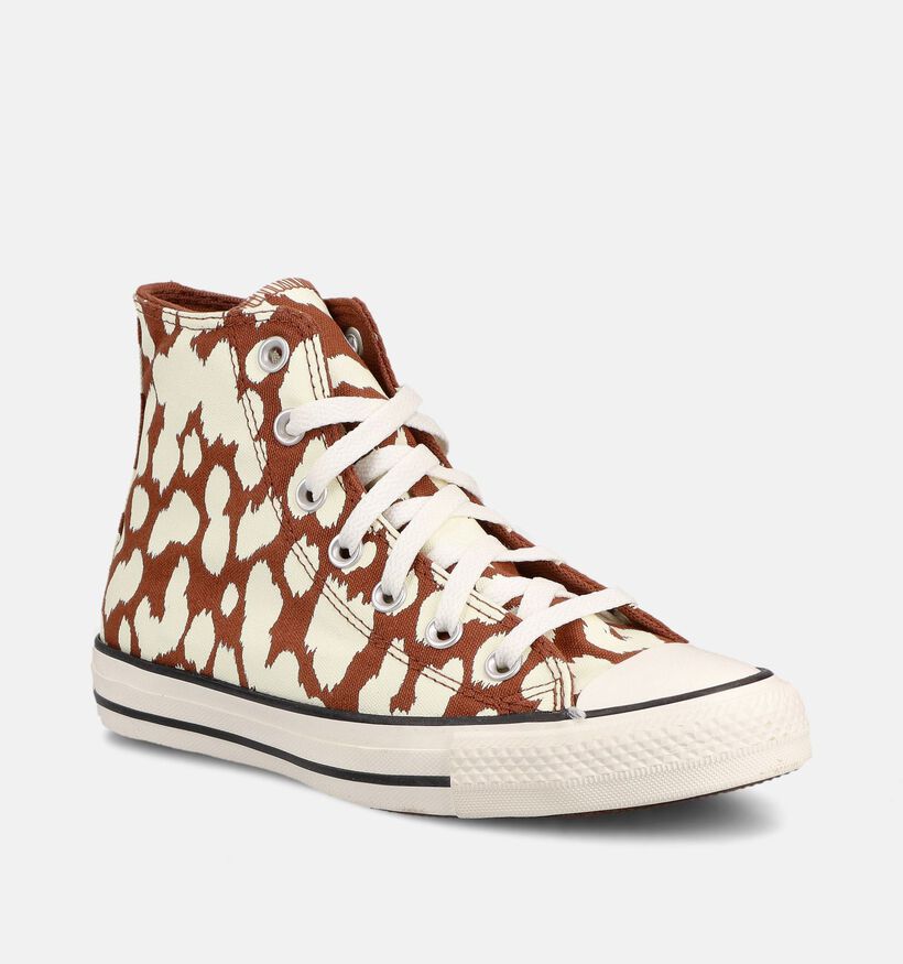 Converse Chuck Taylor All Star Cow Print Bruine Sneakers voor dames (368485) - geschikt voor steunzolen