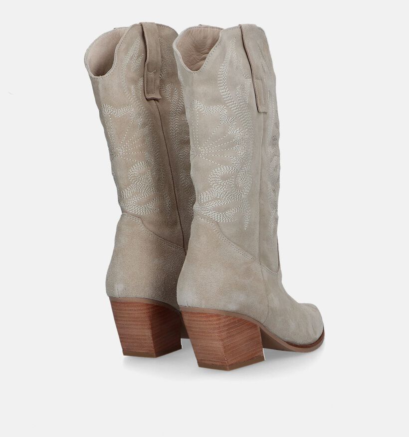 Babouche Bottes courtes en Beige clair pour femmes (332782)