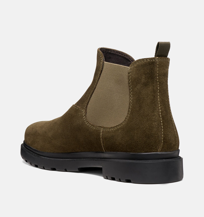 Geox Bottines Chelsea en Vert pour hommes (376344) - pour semelles orthop&eacute;diques