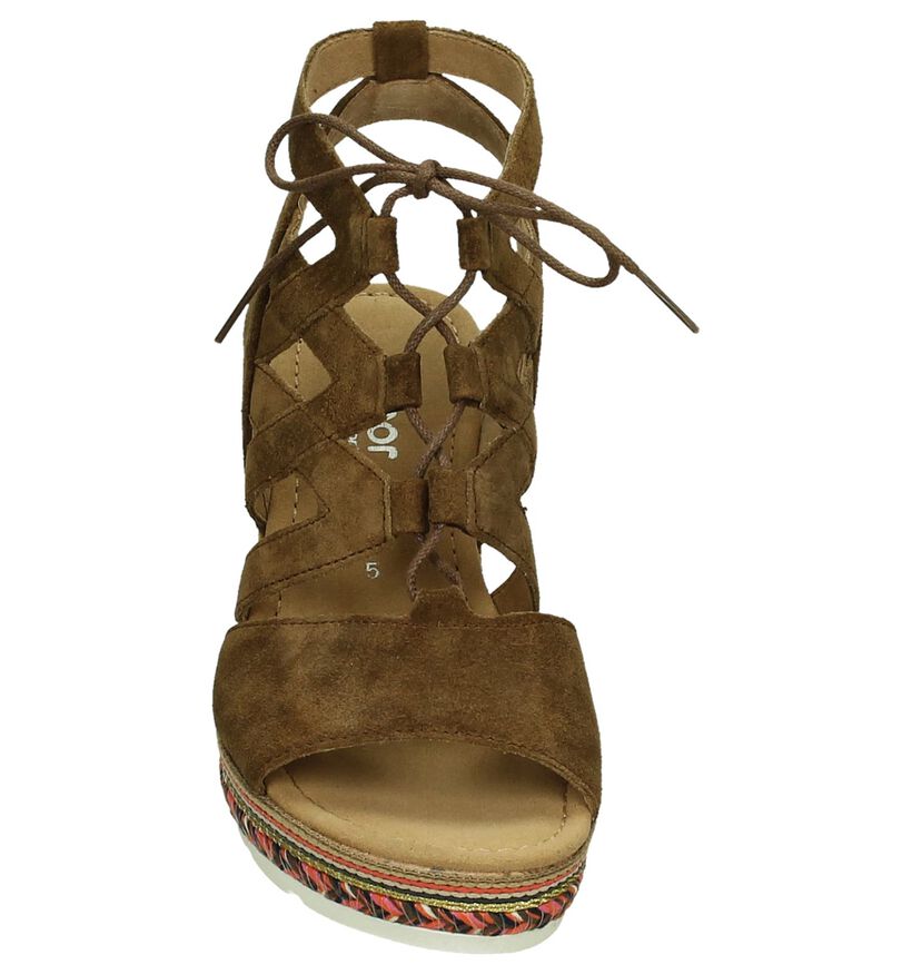 Cognac Sandalen met Sleehak Gabor , , pdp