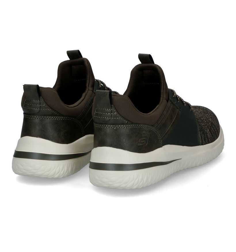Skechers Delson Kaki Slip-on Sneakers voor heren (318132)