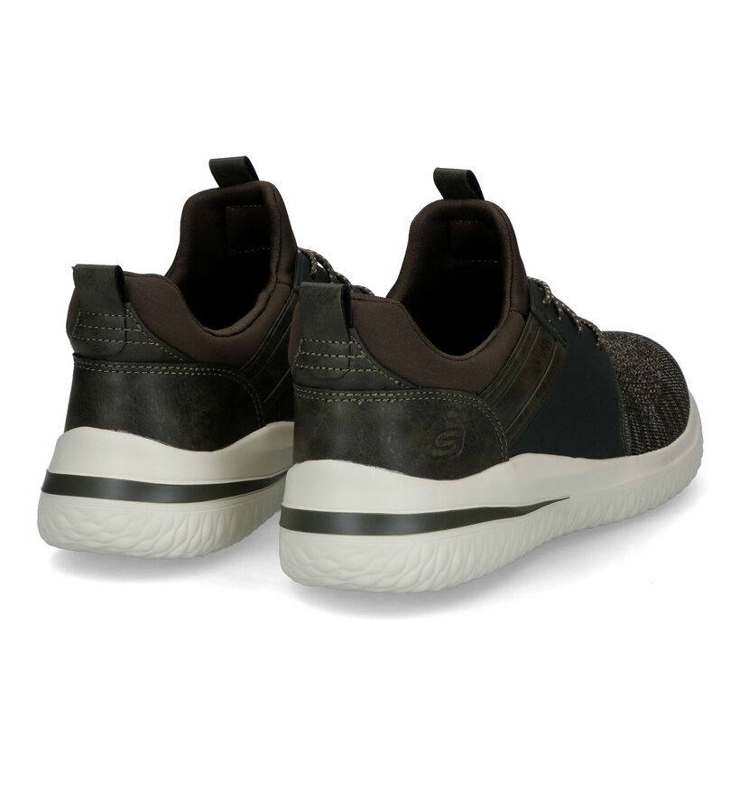 Skechers Delson Kaki Slip-on Sneakers voor heren (318132) - geschikt voor steunzolen