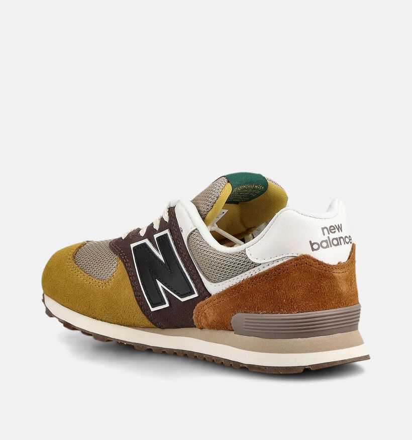 New Balance 574 Bruine/Multi Sneakers voor jongens (377316) - geschikt voor steunzolen