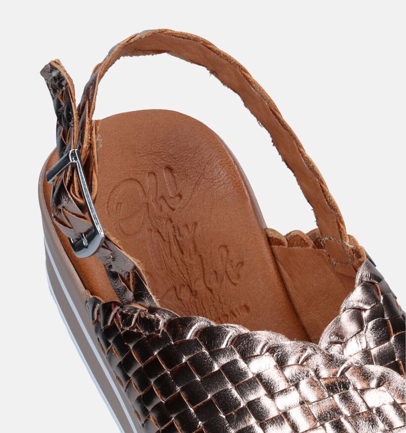 Oh My Sandals Sandales compensées en Bronze pour femmes (340081)