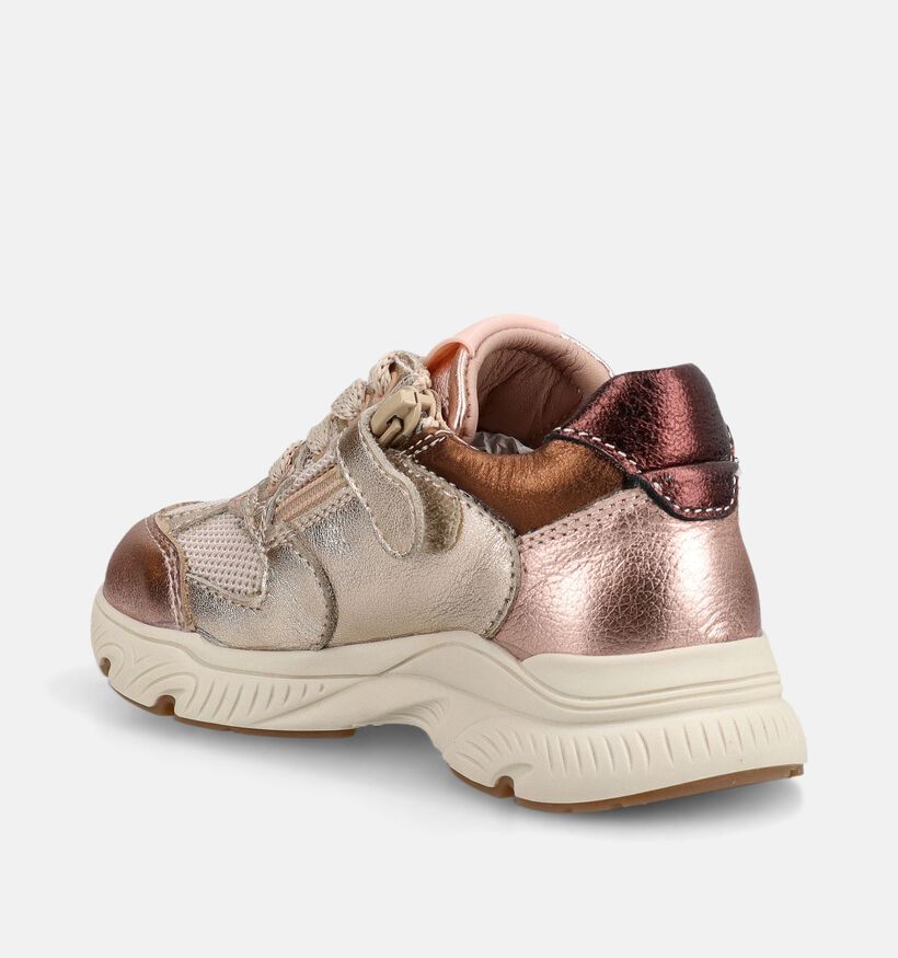 STONES and BONES Pepin Roze/Gouden Schoenen met Veter en Rits voor meisjes (378249) - geschikt voor steunzolen