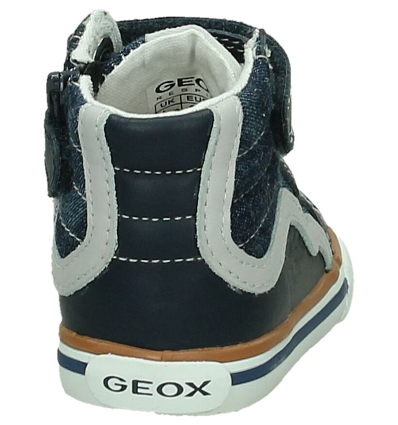 Geox Baskets hautes en Bleu en textile (190641)
