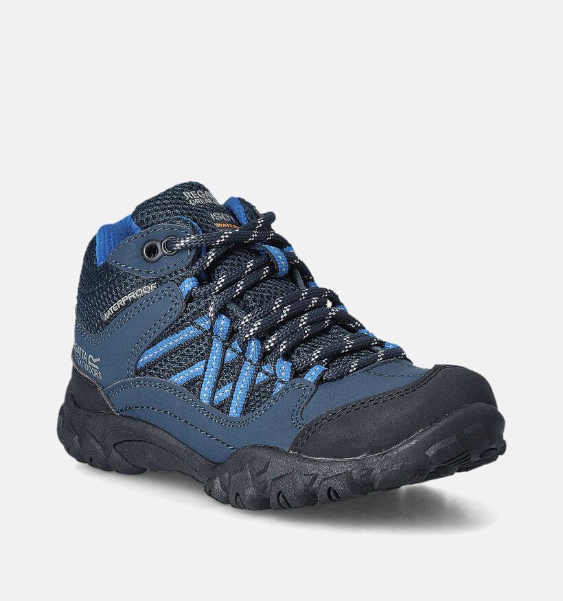 Regatta Edgepoint Mid Jnr Blauwe Wandelschoenen voor jongens (361301) - geschikt voor steunzolen