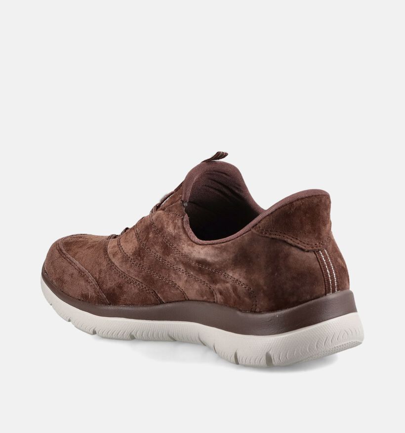 Skechers Baskets basses en Brun fonc&eacute; pour femmes (377002) - pour semelles orthop&eacute;diques