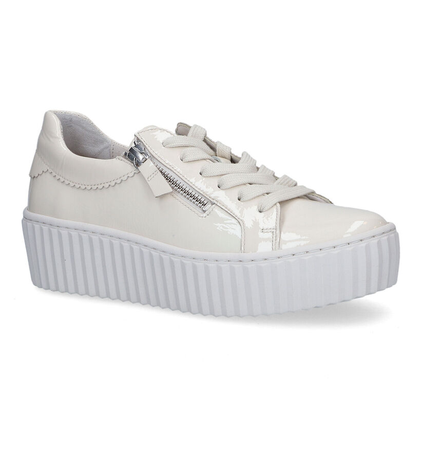 Gabor Best Fitting Ecru Veterschoenen in lak (315308)