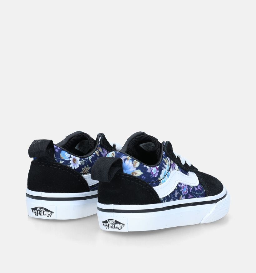 Vans Ward TD Slip-on Moody Floral Zwarte Babysneakers voor meisjes (334081)