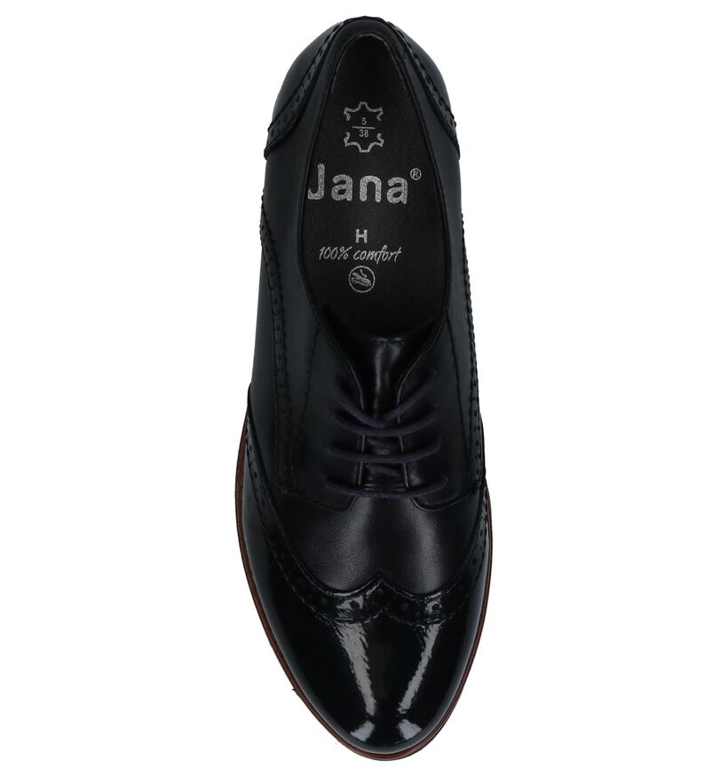 Jana Chaussures à lacets en Bleu foncé en cuir verni (225911)
