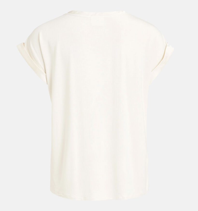 Vila Ellette T-shirt en satin en Blanc pour femmes (345355)