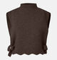 Pieces Autumn Neckwarmer Pull sans manches en Marron fonc&eacute; pour femmes (379337)