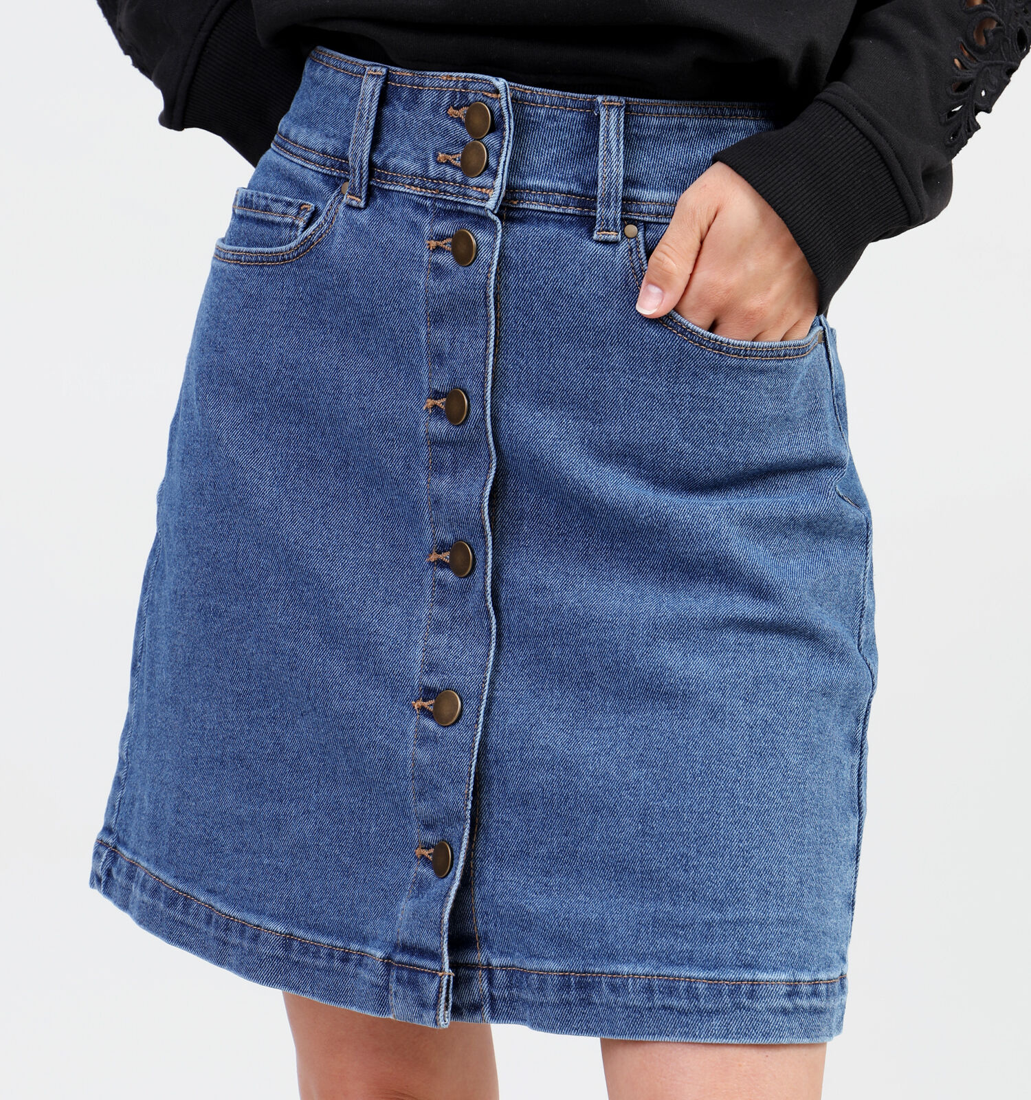 Vila Sol Blauwe Korte jeansrok Dames Rokken Online op TORFS.BE