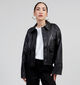 JDY Alexa Zwart Faux leather hemd voor dames (346408)