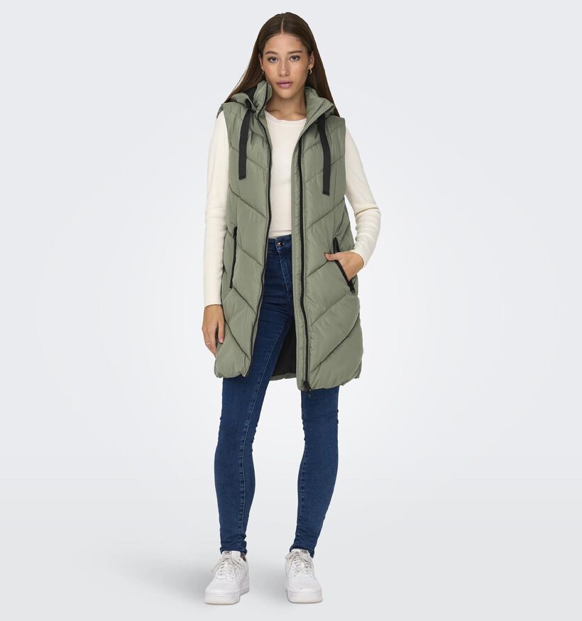 JDY Skylar Doudoune longue sans manches en Noir pour femmes (344167)