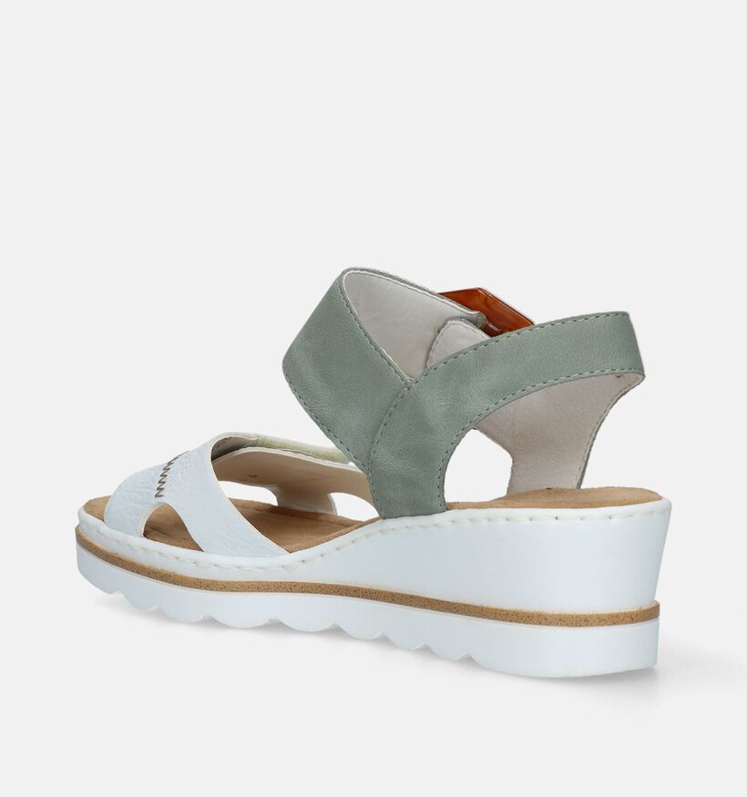 Rieker Groene Sandalen met sleehak voor dames (339137)