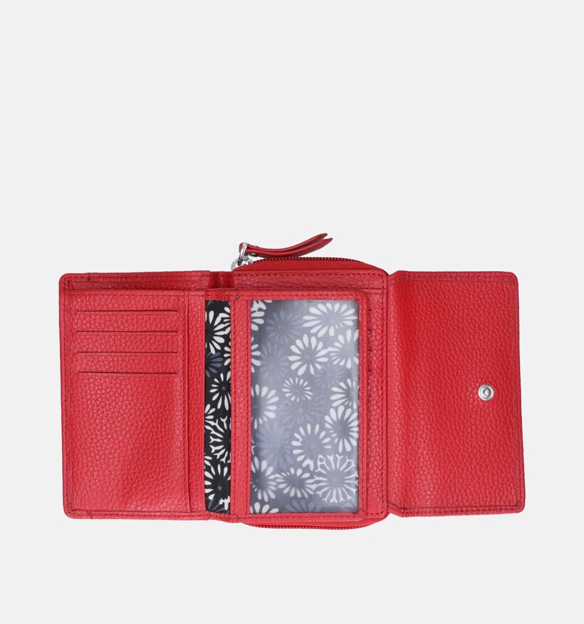 Euro-Leather Porte-monnaie zippé en Rouge pour femmes (353538)