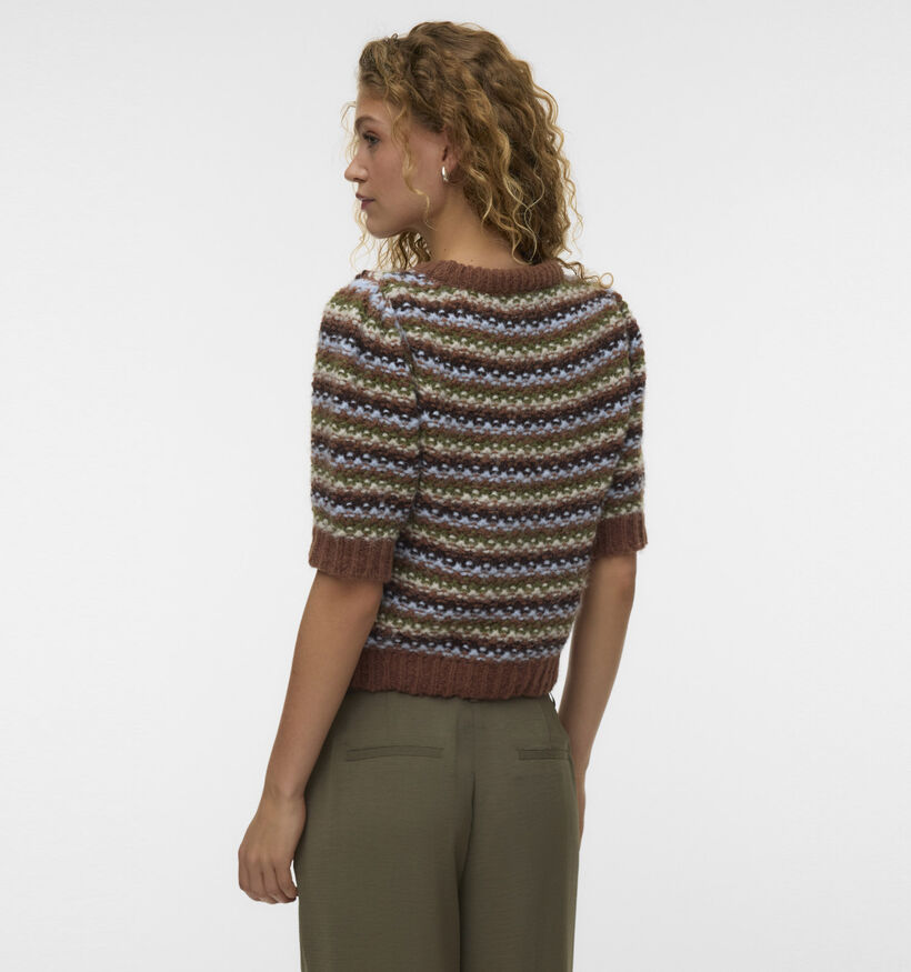 Vero Moda Cella Pull en Marron/Multi pour femmes (377557)