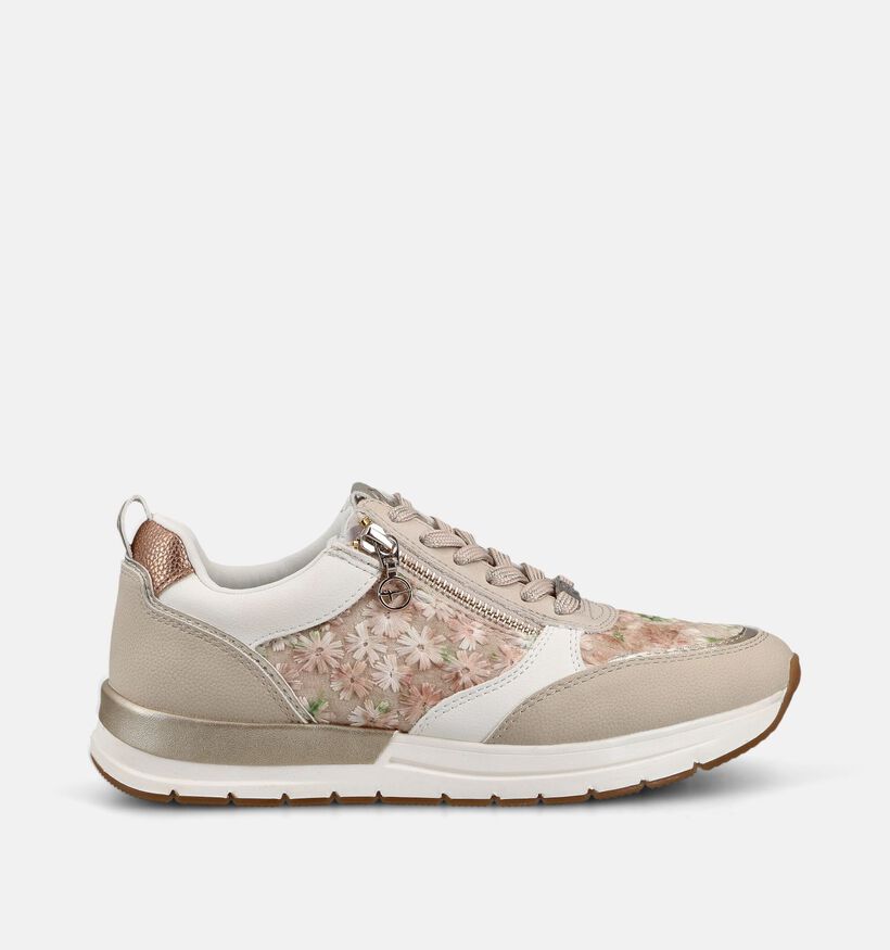 Tamaris Lichtbeige Veterschoenen voor dames (367645) - geschikt voor steunzolen