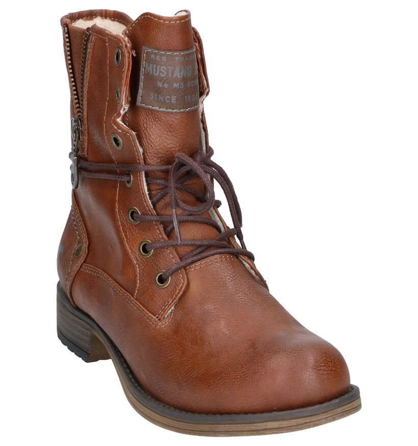 Mustang Boots à lacets en Cognac pour femmes (313784)