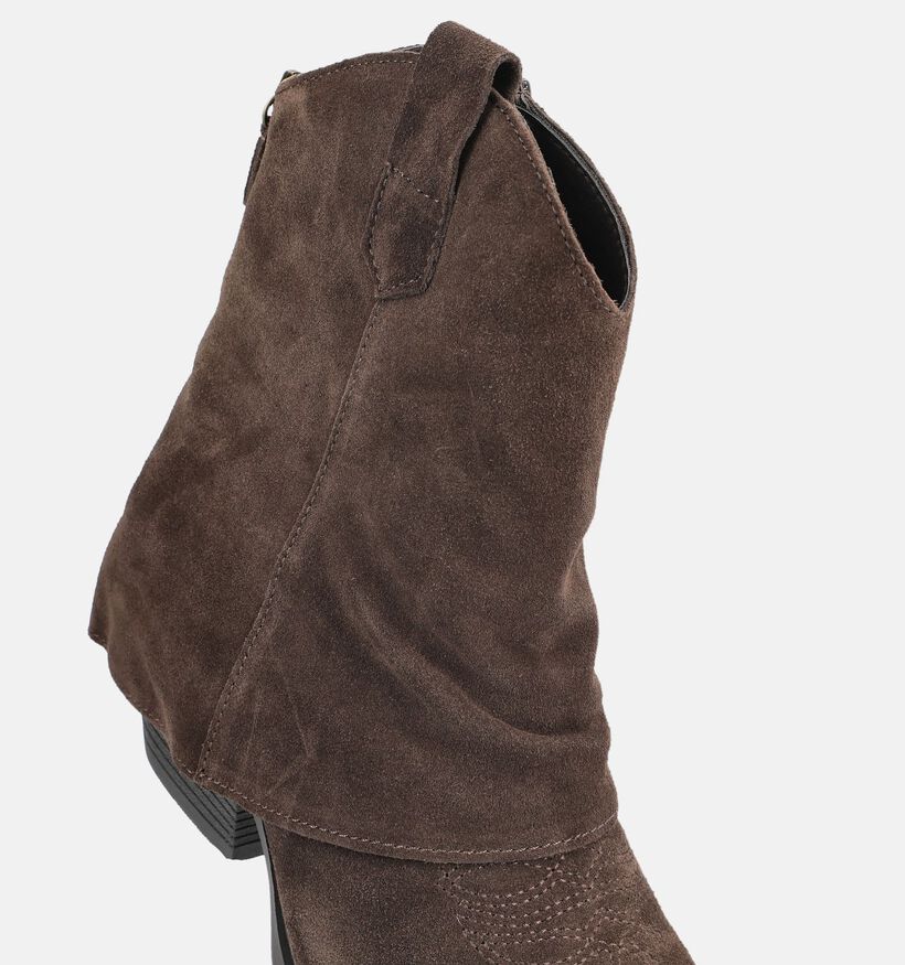 Poelman Bottines en Brun fonc&eacute; pour femmes (376195)
