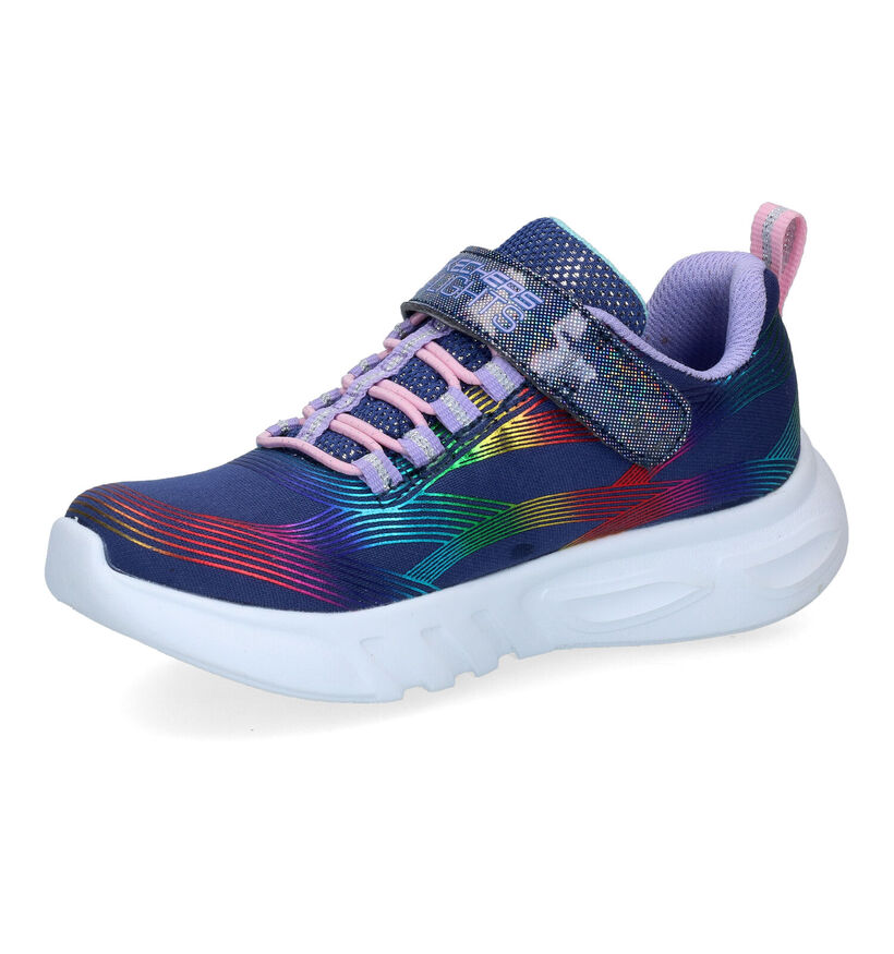 Skechers Glow-Brites Blauwe Sneakers voor meisjes (302734)