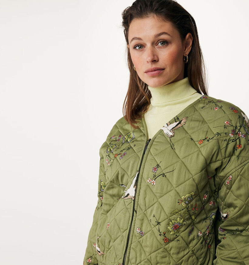 Mexx Kaki Boxy quilted Vest voor dames (348272)