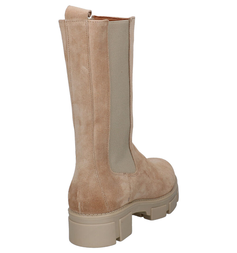 Shoecolate Beige Chelsea Boots in daim (295593)