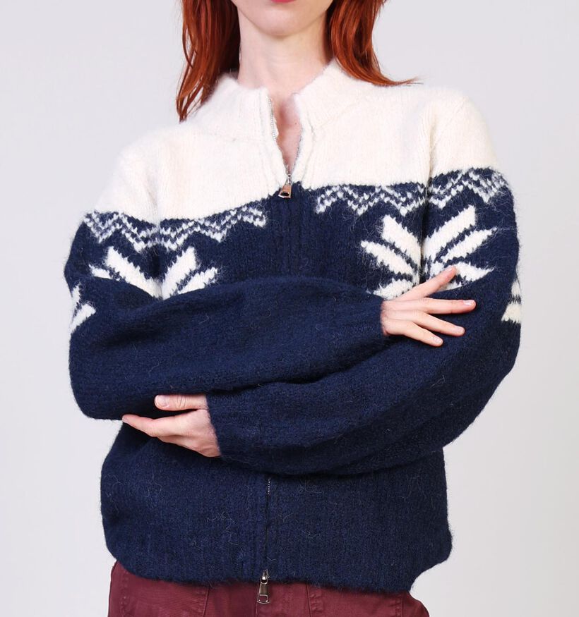 The Korner Fair Isle Gilet en Bleu/Blanc pour femmes (365297)