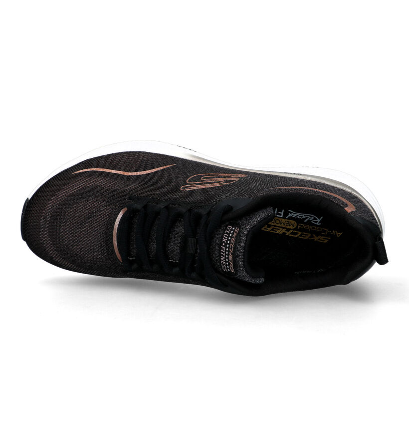 Skechers Relaxed Fit D'Lux Fitness Relaxed Fit Zwarte sneakers voor dames (312795)