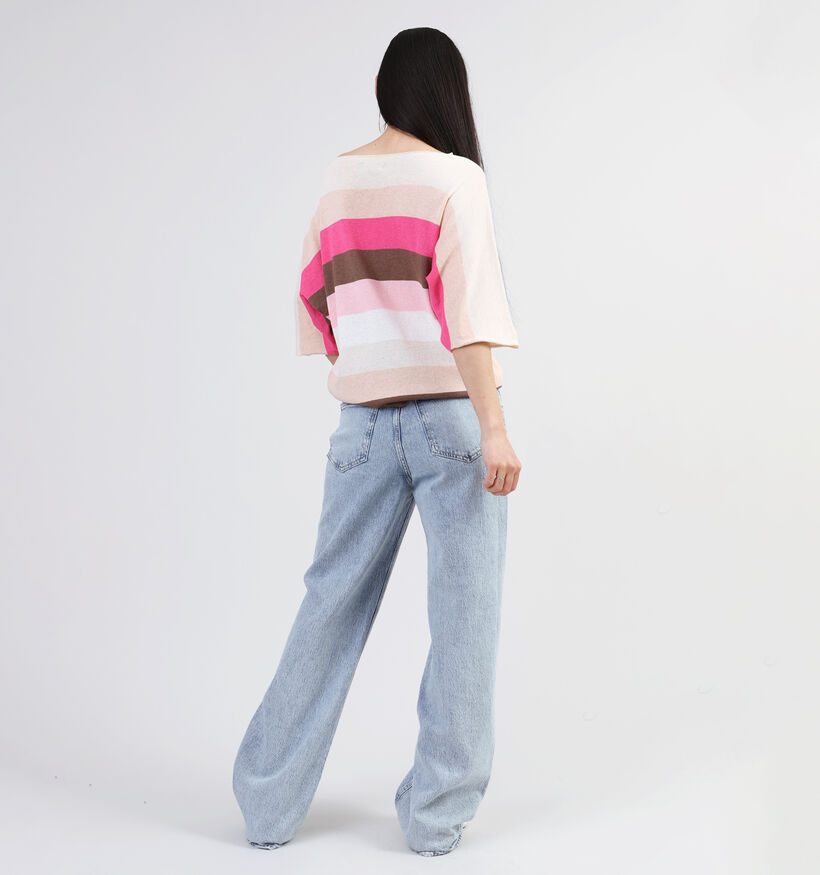 Dolce C. Pull rayé en Beige pour femmes (349565)