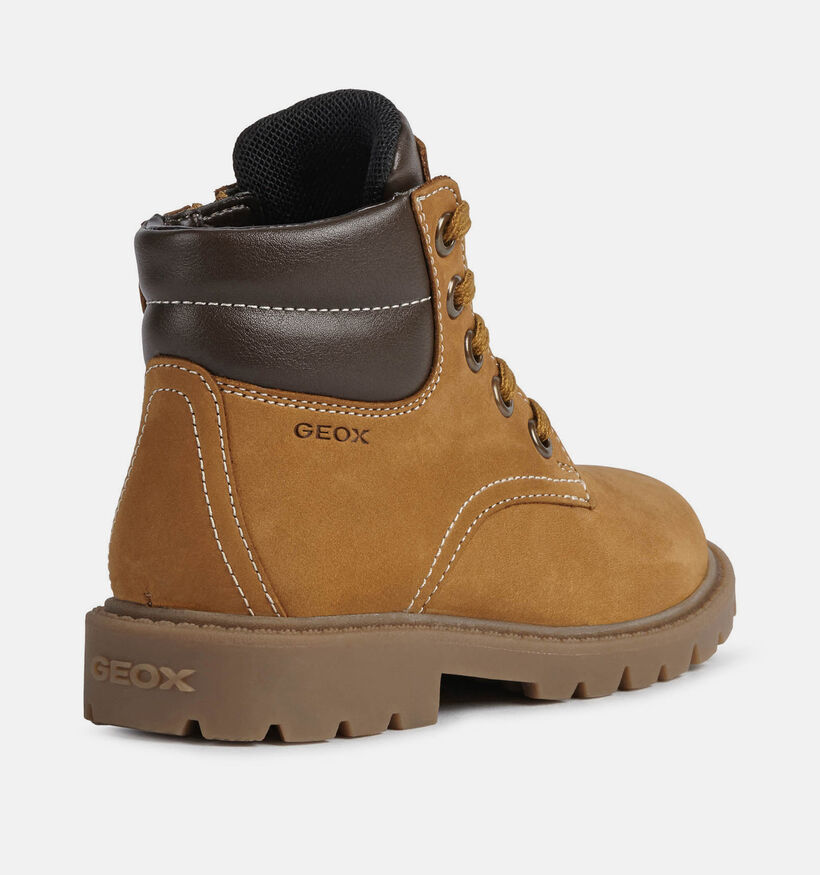 Geox Shaylax Bruine Boots met Veter en Rits voor jongens (377716) - geschikt voor steunzolen