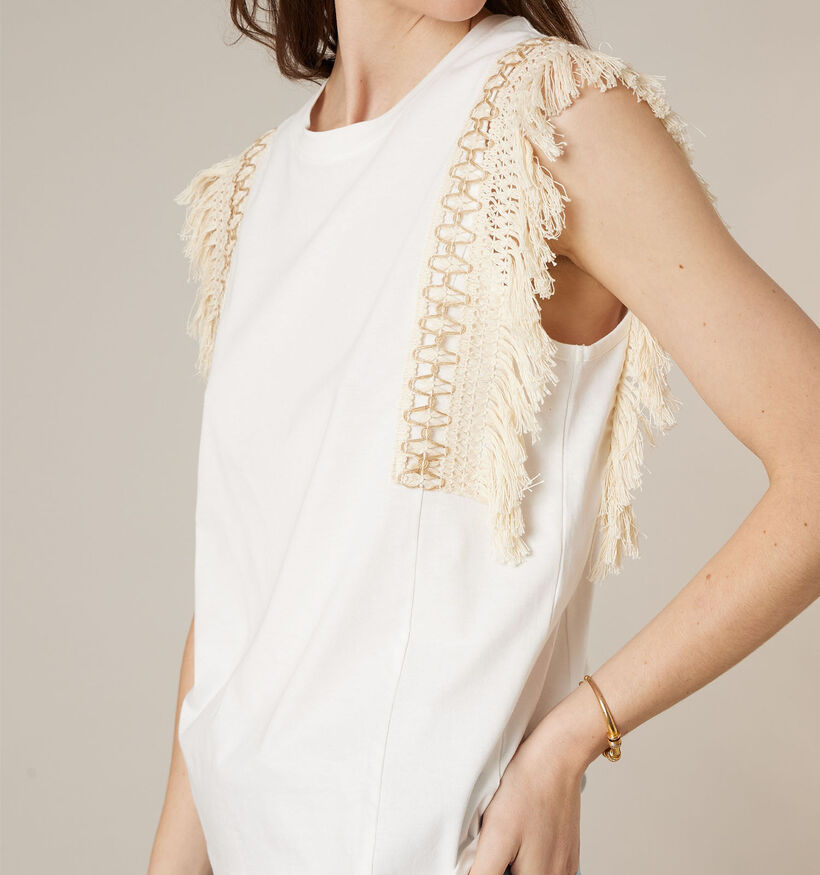 Deeluxe Original Dayna Witte T-shirt Franjes voor dames (369787)