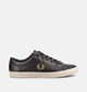 Fred Perry Baseline Leather Chaussures plates en Brun fonc&eacute; pour hommes (378093)
