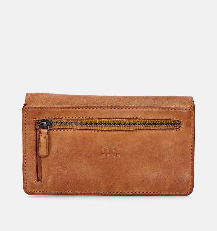 Bear Design Porte-monnaie zipp&eacute; en Cognac pour femmes (382123)