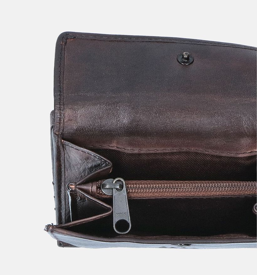 Bear Design Porte-monnaie &agrave; rabat en Brun fonce pour femmes (382101)