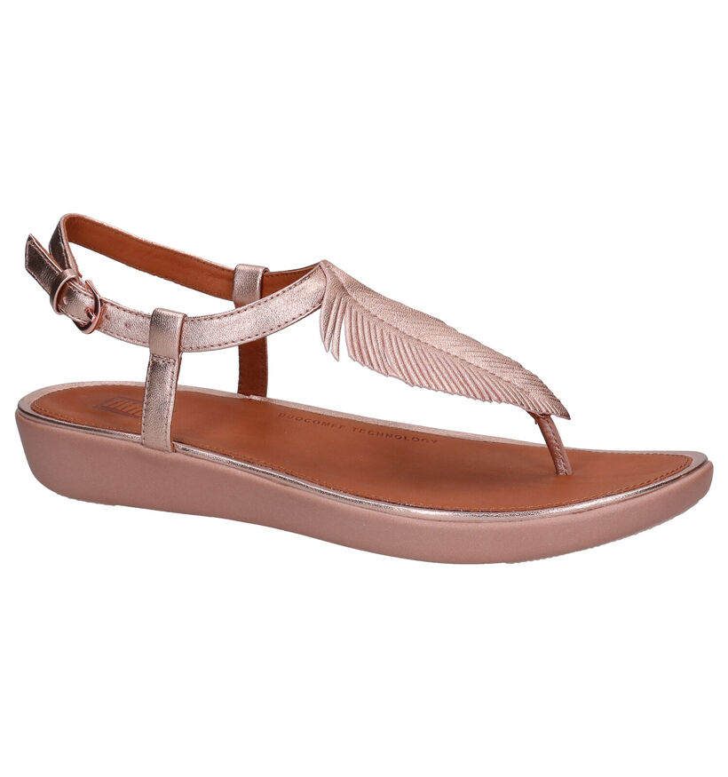FitFlop Tia Feather Sandales en Rose gold en cuir (286115)