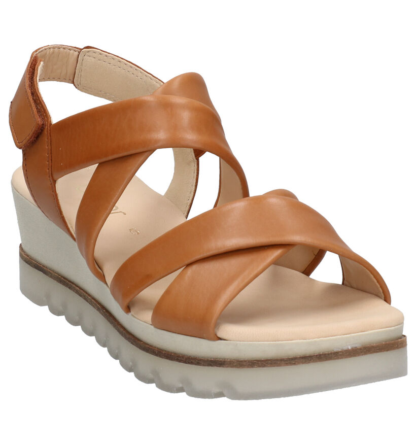 Gabor Best Fitting Cognac Sandalen in leer (271742)