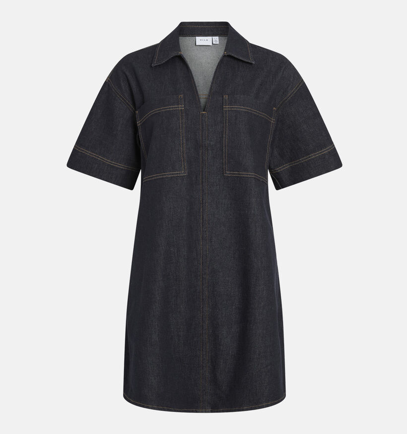 Vila Leva A-Line Donkerblauwe Jeansjurk voor dames (369467)