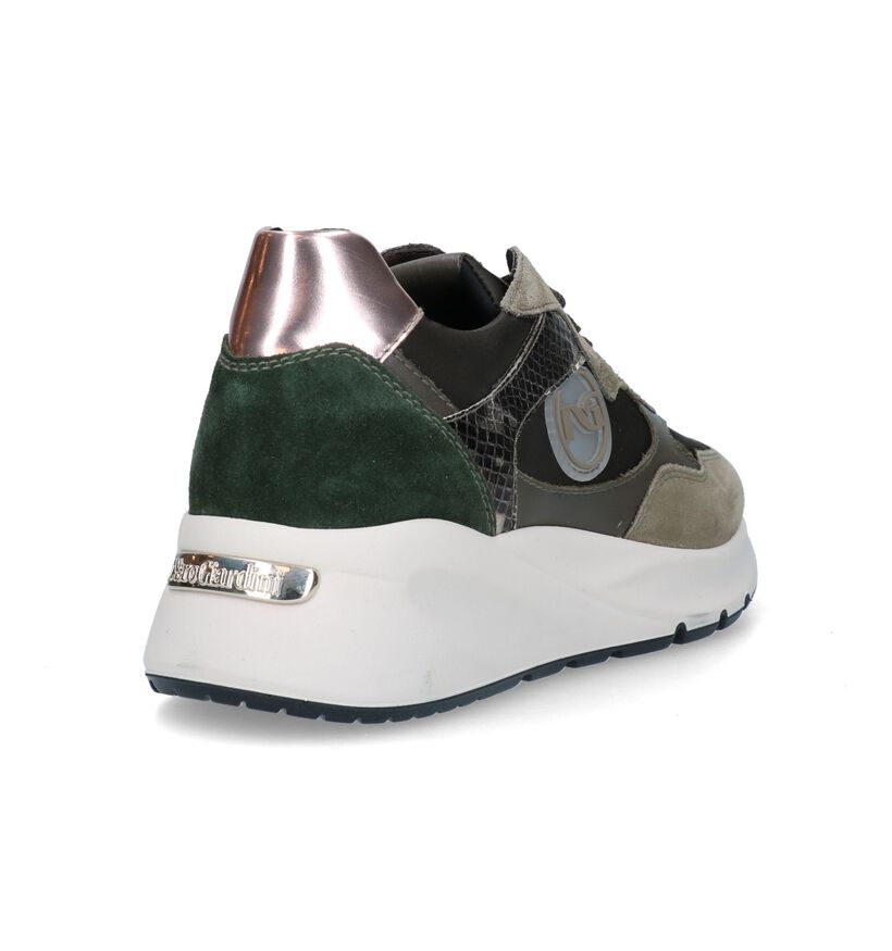 Nerogiardini Kaki Sneakers met Sleehak voor dames (329881) - geschikt voor steunzolen