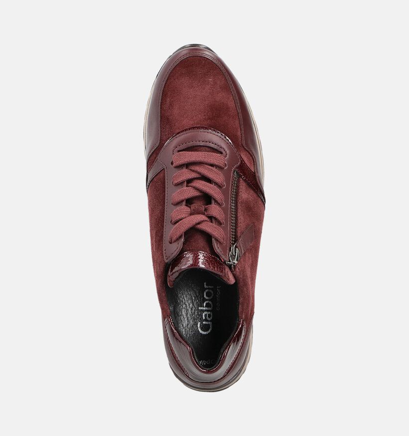 Gabor Bordeaux Sneakers Breed voor dames (360317) - geschikt voor steunzolen