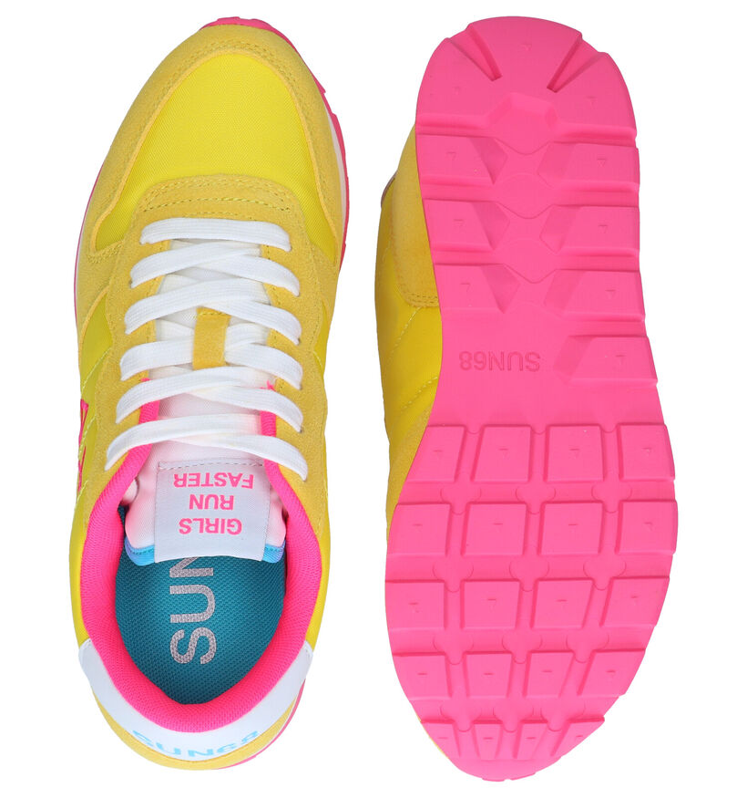 Sun 68 Ally Solid Nylon Fuchsia Sneakers in nubuck (304668)