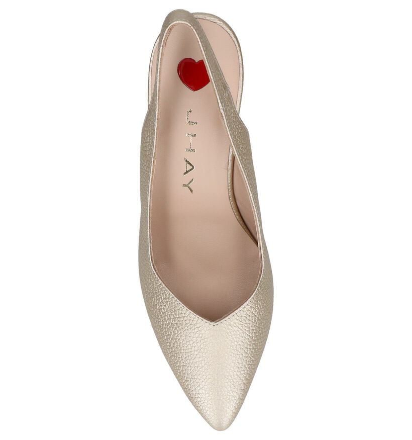 Gouden Pumps Open Hiel Jhay in leer (247954)